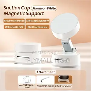 Vacuum Suction Phone Holder Dual Sided Magnetic Mount Compact