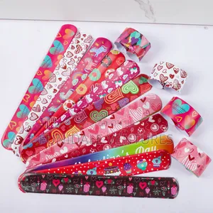 24 Pack Valentine Themed Slap Wrist Bracelet