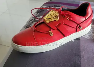Versace Red Leather Sneakers for Men (100% Original)