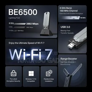 Tp-Link Archer Tbe400uh Be6500 Wifi7 Dongle High Gain Usb Wifi Adapter