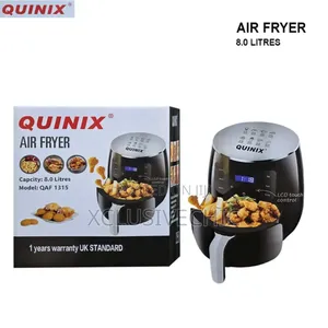 8 Litres Quinix Air Fryer - Uk Standard + Free Air Fryer Liner