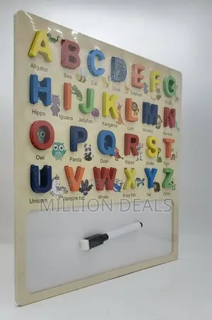Wooden Learning Board 2 in 1 With White Board, Ages 2+ ‎30x30 Cm