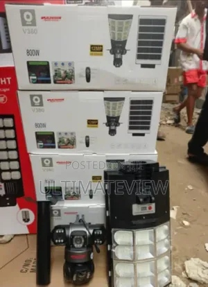 Triple Lens Solar CCTV Camera With Light 12mp Sim