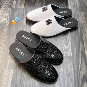 Amiri Logs Wet Looks Leather Half Clogs