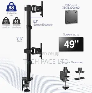 Vivo Dual Ultrawide Monitor Desk Mount, Stand For 2 Screens Up To 49"