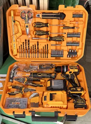 166pcs Tools Set Ingco With 20v Impact Cordless Drill 165pcs Toolbox