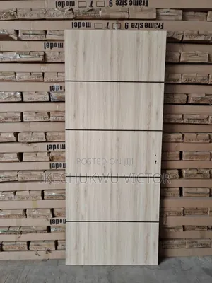 Black Line Wood Door