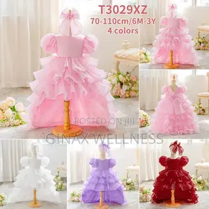 Luxury Puff-Sleeve Princess Dress With Matching Headband (6-12 Months