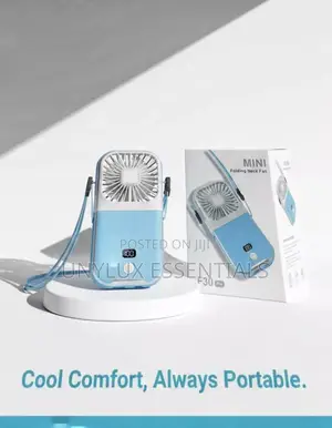 Mini Foldable Neck Fan With Inbuilt Power Bank (3000mah)