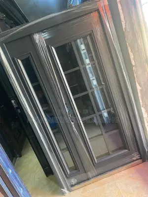 4ft Gray French Glass Door (Glass With Steel Framed)