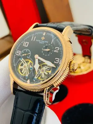Patek Philippe Leather Wristwatch Double Engine