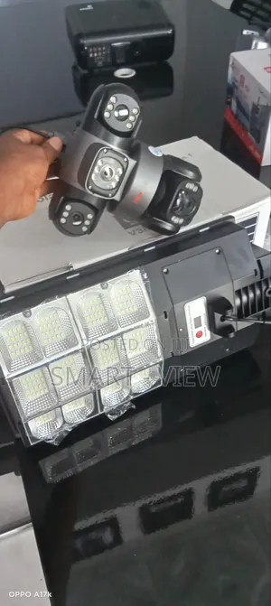 Solar CCTV Camera Triple Lens With Street Light