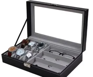6 Slot Wristwatch Box (With 3 Slots for Eye Glasses)