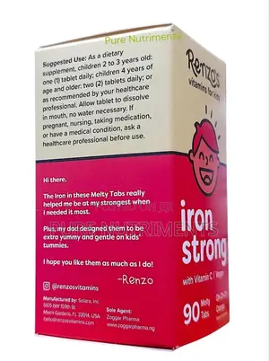 Renzo’S Kids Iron Strong – Blood Energy Support (60 Melty Tabs)