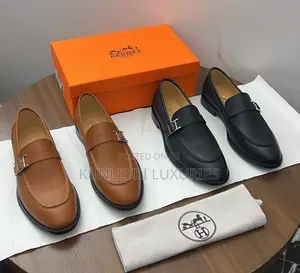 Original Hermes Paris Leather Loafers Shoe For Men