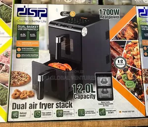 DSP 12litres Dual Airfryer Stack. 1700watts.