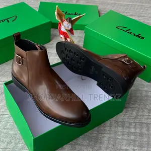 Clarks Leather Chelsea Boots With Buckle