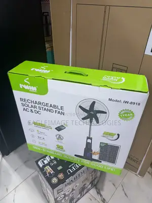 Iwin 18" Fan: Sun-Powered Cooling (Brand New)
