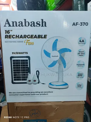 Anabash 16" Rechargeable Fan