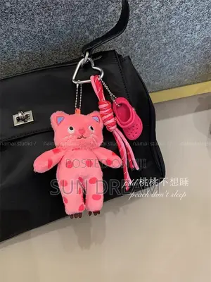 Pink Cat Doll Bag Charm Stuffed Toys