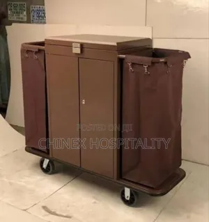 Heavy-duty Metal Housekeeping Trolley – Hotel Standard
