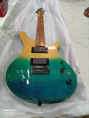 Seviliana Rg2 Premium Electric Guitar in a Blue-to Yellow Gradient