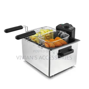 Professional Stainless Steel 5l Electric Deep Fryer Double Basket.