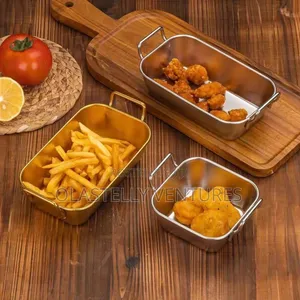 Stainless Steel Gold Serving Plate for Chicken and Chips Ho