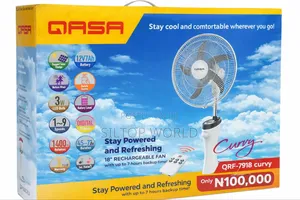 Qasa 18" Curvy Rechargeable Standing Fan