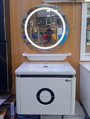 PVC White Cabinet With Shelve and Led Mirror