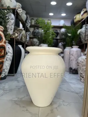 Odemis Off White Planter (72cm) – Modern Indoor Decorative Flower Pot