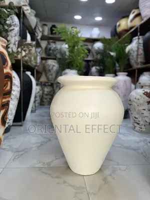 Odemis Off White Planter (72cm) – Modern Indoor Decorative Flower Pot