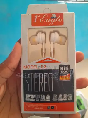 1st Eagle E2 Stereo Earpieces - Extra Bass Hifi Sound