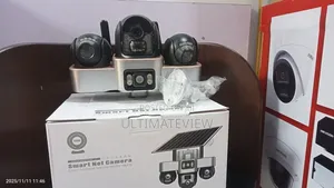 Real Triple Lens Solar Powered Camera PTZ All Rotate