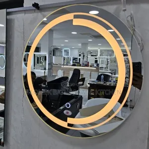Luxury Round Led Wall Mirror With Golden Glow