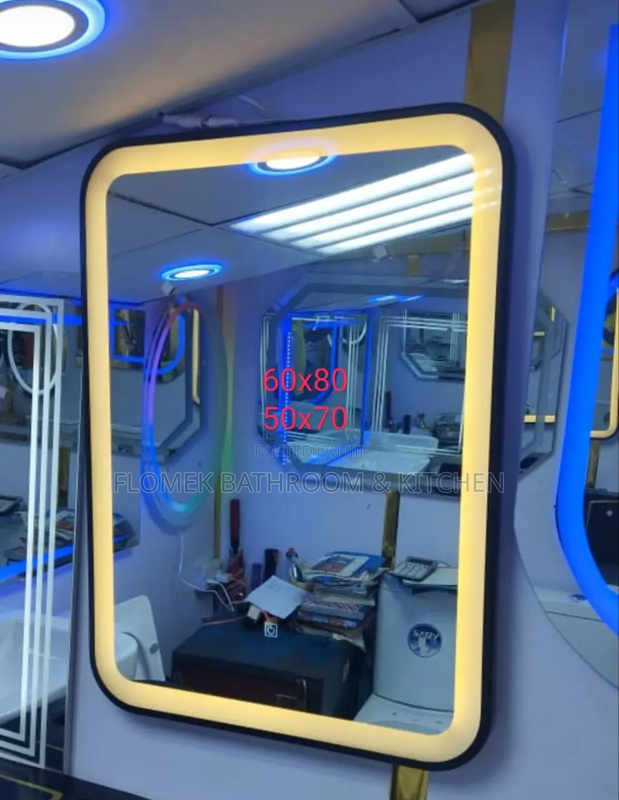 Led Bathroom Mirror With Touch Sensor.