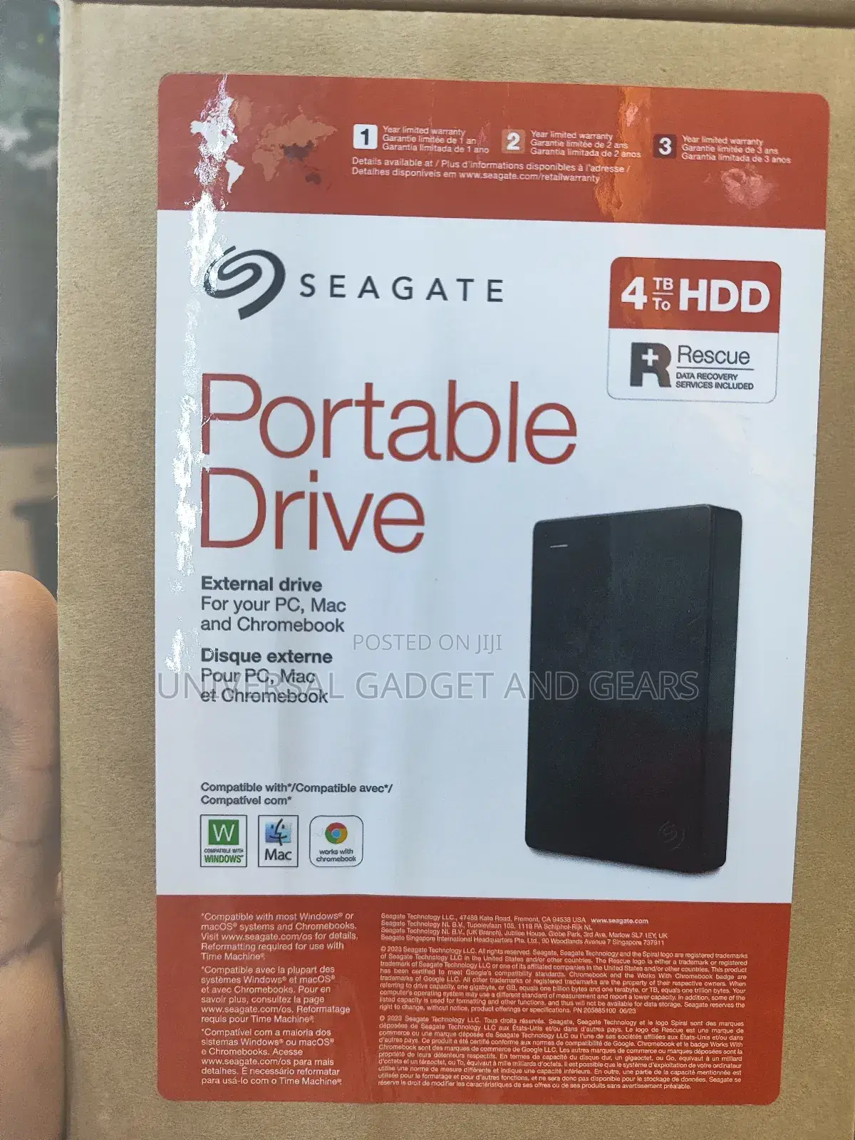 Seagate Portable Drive 4tb, External Hard Drive, Dark Grey