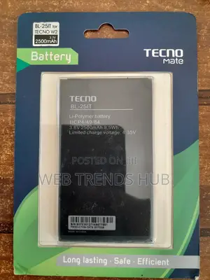 Original Tecno Bl-25it Battery for Tecno W2 - 2500mah High Capacity