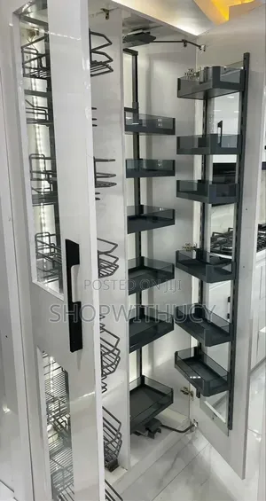 Multi-Layer Glass-Fibre Pull-Out Kitchen Pantry Unit