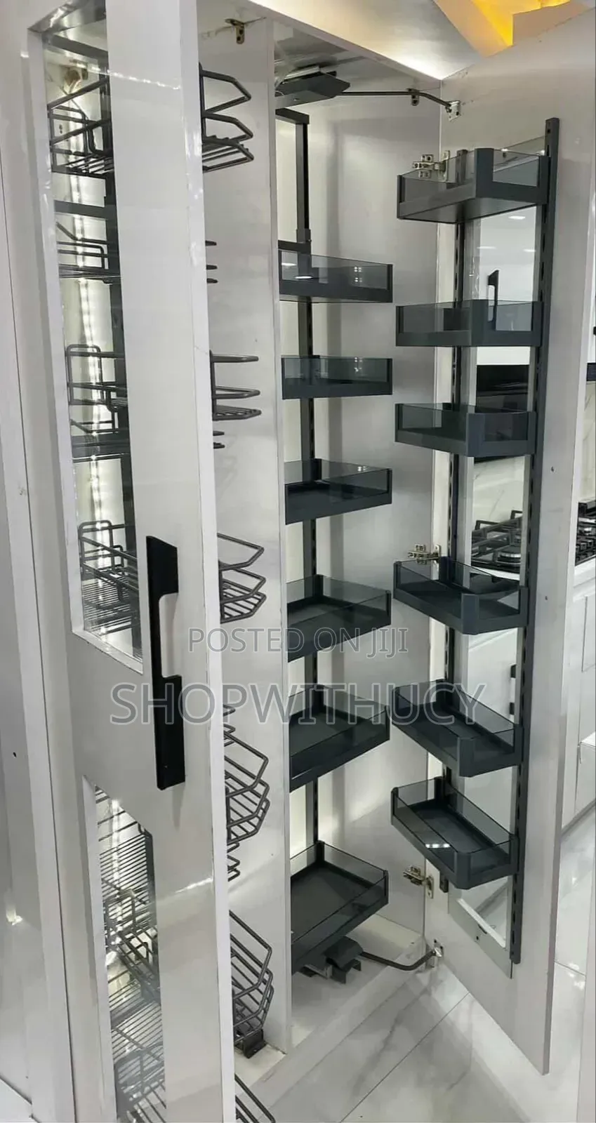 Multi-Layer Glass-Fibre Pull-Out Kitchen Pantry Unit
