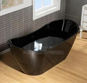 Canon Shaped Black Glossy Bathtub