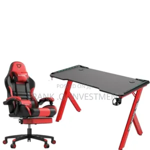 Furgle Pro Series Gaming Chair RGB Gaming Table- Black Red