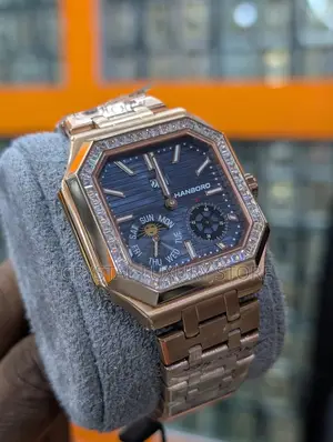 Hanboro Quality Luxury Men Iced Face Wristwatch