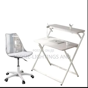 Student Foldable Reading Table Swivel Transparent Office Chair