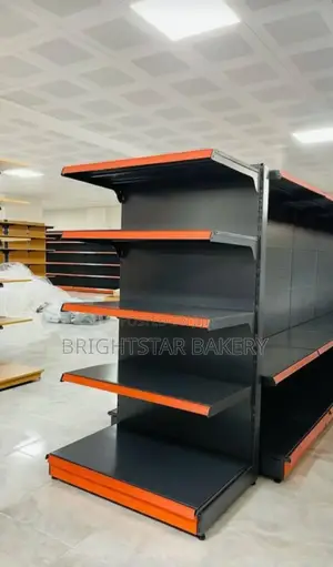 Single Supermarket Shelves Black Store Shelves, Racks