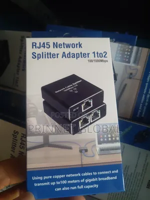 Rj45 Network Splitter Adapter 1to2 100/1000mbps
