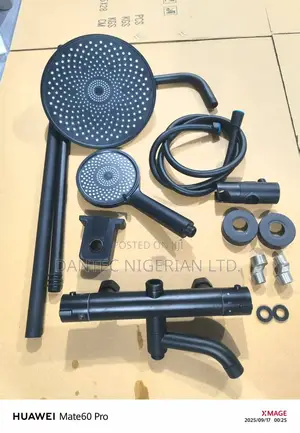 Black Standing Shower With Bidet Sprayer