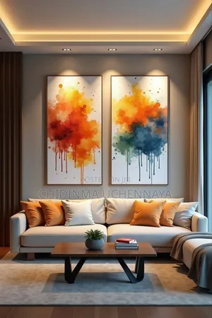 2in1 Canvas Abstract Modern Artwork