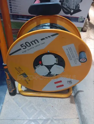 50-Meter Heavy-Duty Industrial Extension Cable Reel.