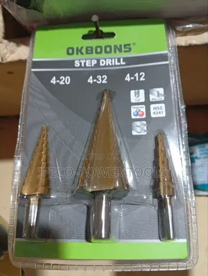 3-Piece Okboons HSS 4241 Step Drill Bit Set,